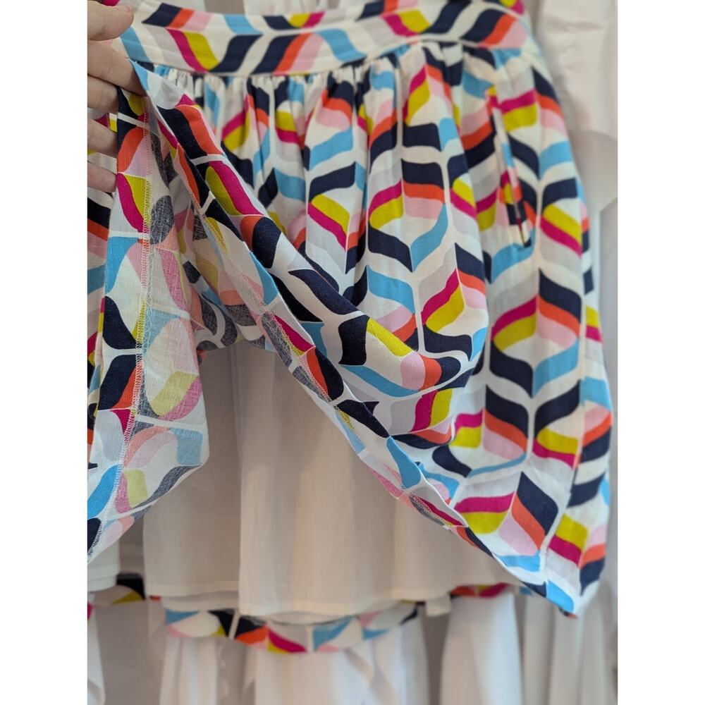 Cynthia Rowley Size 10 Linen Blend Lined Pleated Knee Length Skirt Pockets - Picture 10 of 16